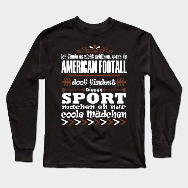 American Football Mädchen Sport Tackle Frau Long Sleeve T-Shirt by FindYourFavouriteDesign